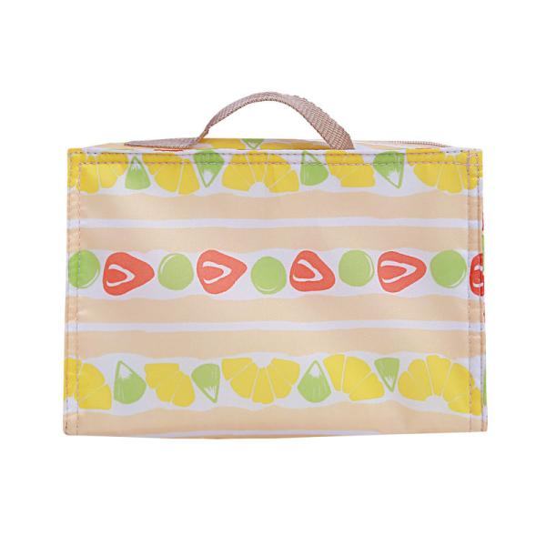 Quality Waterproof 210D Zipper Insulated Cooler Lunch Bag Removable With Fruit Print wholesale