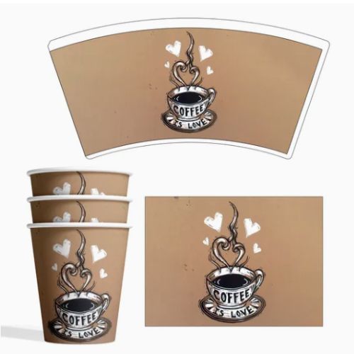 Ice Cream Coffee Cup Container Logo Custom PE PLA Materials for Making Rolled
