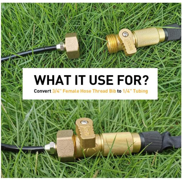 3/4'' Hose Thread Bib Swivel To 1/4'' Tubing Brass Blow Out Plug