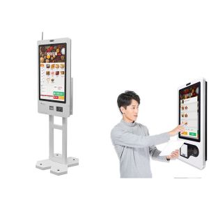 Checkout Self Service Reception Kiosk Fast Food Kiosk 24 Inch Capacitive Order