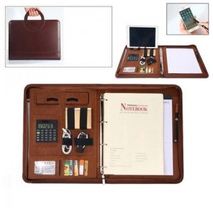 Nontoxic Luxury Leather Business Portfolio Multiscene Recyclable With Power Bank