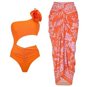Cheap Vibrant Three Swimsuit Set Wire Free Support Fun Colors for Summer Activities for sale