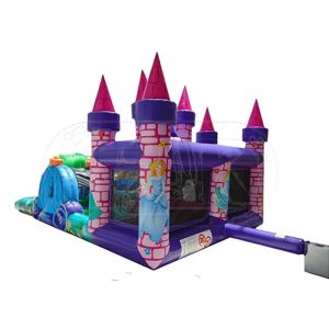 Commercial Inflatable Bounce House Combo Princess Castle Play Zone Customized