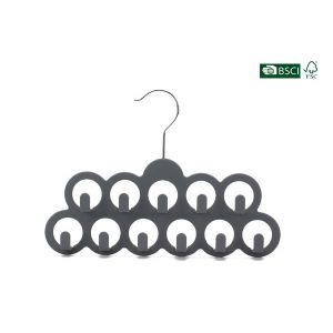 China Betterall Black Multihole Velvet Hanger Betterall Multifunctional Circle Hooks ABS Plastic Scarf Velvet Hanger on sale