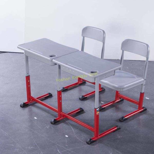 Quality Durable HDPE Metal Material Double Desk And Chair Set Customized Color wholesale