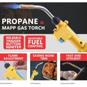 Copper Pipes Propane Torch for HVAC Soldering and Brazing Trigger Start Mapp Gas