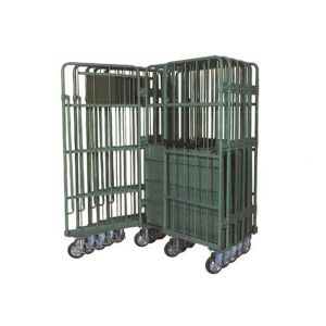 China Industrial Galvanized Metal Cage Trolley Mobile Supermarket Roll Cages on sale