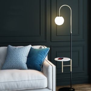 Nordic modern creative simple with tray LED floor lamp living room shelf floor