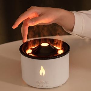 Flame LED Light 350ml Volcano Humidifier with Style Flame Aroma Diffuser and