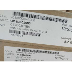 Cheap EMERSON DELTAV Analog Card VE4003S2B6 CE4003S2B6 16CH Redundant Power Supply for sale