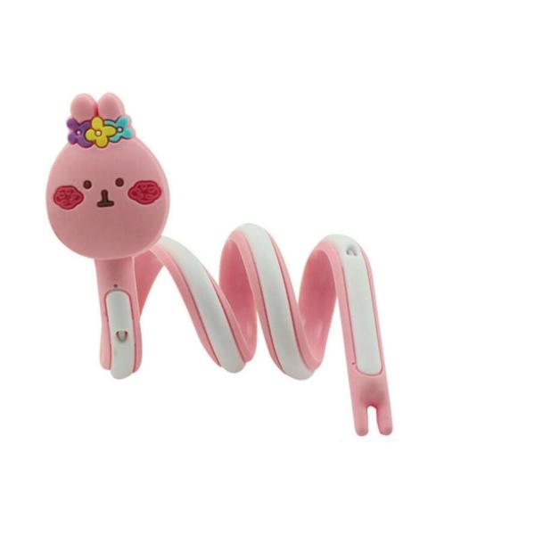 Custom Bear Silicone Rubber Earphone Cord Cable Winder With Extra Long Size , For Promotion Gift