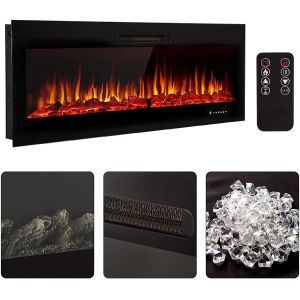 Multicolor Linear Fireplaces Stoves with Electric Power Source and NO App