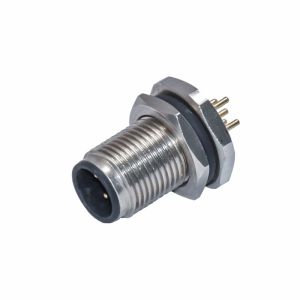 Electronics Housings 5 Pin Straight M12 Waterproof Screw Lock Wire PCB Panel