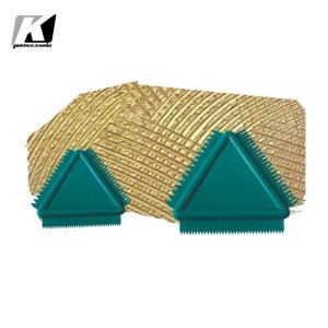 Cheap Triangular Green Rubber Graining Comb , Sturdy Plastic Paint Scraper for sale