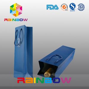 Wine Bottle Customized Paper Bags / Custom Printed Kraft Paper Bag With Logo