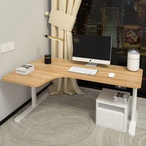 School Conference Room Ultra-Strong Triple Motor Standing Corner Desk with 3