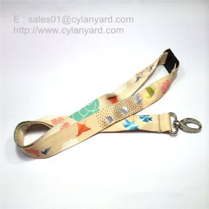Sublimation transfer print lanyard with plastic breakaway buckle