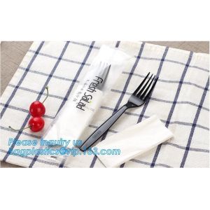 7in1 FDA Aviation Heavyweight Disposable Clear Plastic Camping Cutlery Set with