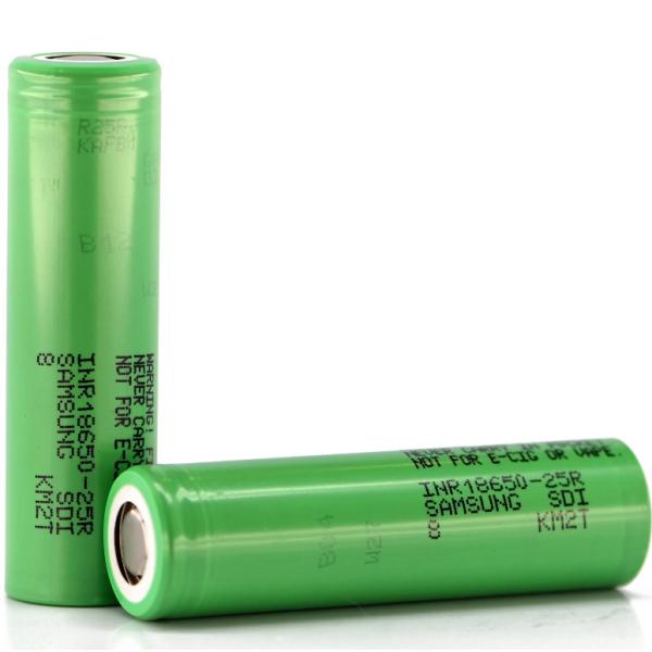 Quality Samsung 25R 18650 2500mAh 20A Battery 3.6V Cylindrical Lithium Ion Cell INR18650-25R wholesale
