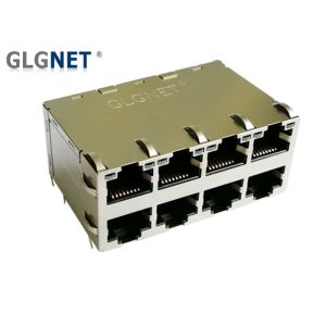 Multiple Ports 1G RJ45 Modular Jack 2x4 POE RJ45 Connectors With Bi Colored LED