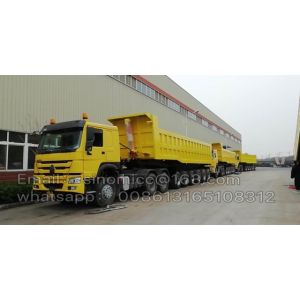 6 axle dumper trailer with 371HP Howo tractor head, tipper 45m3 with yellow