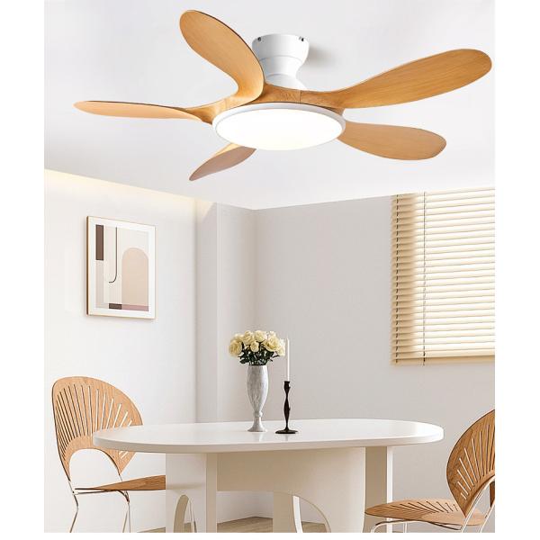 Quality Wholesale factory Classic 42'' Flush Mount Wood Ceiling Fan With 5 Blades 20cm Tall Hugger Pattern Remote Control wholesale