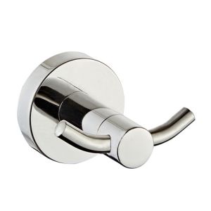 Bathroom wall mounted all copper electroplating silver Double robe hook