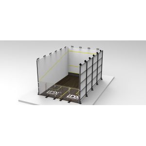 Cheap Sports Equipment Squash Court With Tempered Glass And LED Lighting System On Wood Flooring for sale