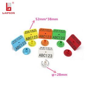 China 52MM 38MM Rectangular ROHS Animal Identification Tags on sale