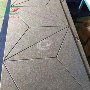 Restaurant Engraved Felt Wall Panels Odorless Soundproof Echo Reduction