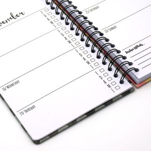 65C Planner Spiral Notebook Printing Services PVC With Elastic Band 240pages