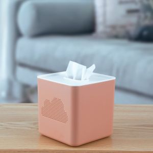 159g Plastic PP Square Bedroom Paper Tissue Box Non Burr 13cm