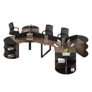 Workspaces Office Furniture Wooden Desk And Chair Combination For 3/6 People