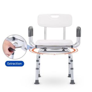 Adjustable Swivel Shower Stool Portable Safety Rotating Shower Chair