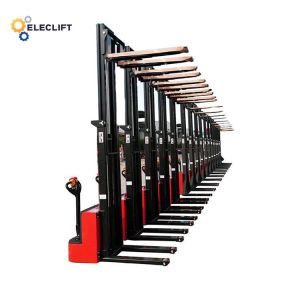 Rubber Wheel Full Electric Straddle Pallet Stacker Load Capacity 2000kg