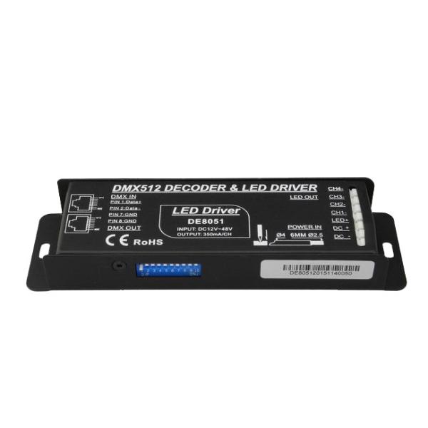 Dipswitch Addressing DMX Decoder LED Driver , RGBW Constant Current 4 Channel