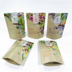 Low Moq CMYK VMPET Biodegradable Stand Up Pouch 100micron