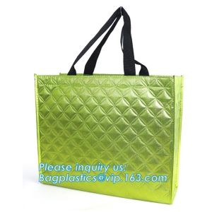 Cheap Promotional custom printing shopping tote bag PP laminated foldable handle non woven bag, promotional shopping nylon non for sale