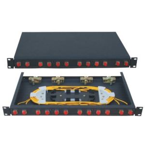 Fixed type Rack Mounted terminal box FC connector 12 ports Fiber Optic Patch