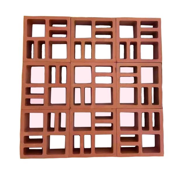 Quality Red Clay Lattice Bricks Fence Ceramic Screen Blocks wholesale