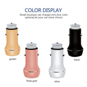 12V 3.1A Aluminium Alloy dual port usb cell phone smart car charger with rohs