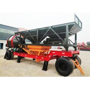 China Self Loading Portable Mobile Concrete Plant 30m3/H Capacity 1300mm Discharging Height on sale