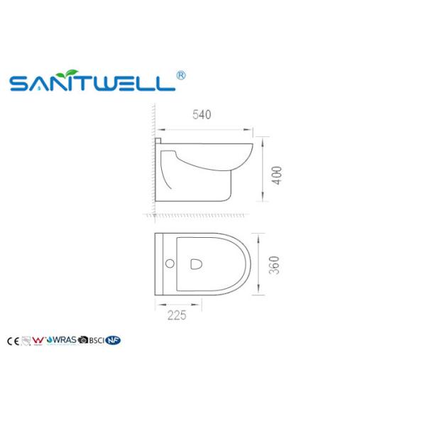 Women Wall Hung Bidet S Trap Ra<0.2um thickness>0.6mm ODM and OEM