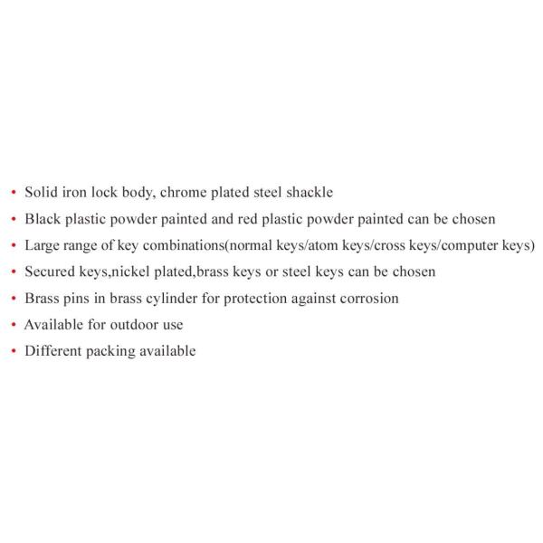High Security Padlock Half - Sheel Steel Cover Plastic Painted Rectangular Customized Accepted Exceptional