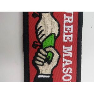 12C Handshake Embroidered Badge Patches Pantone Washable Offset Printing