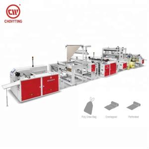 Cheap 80pcs/min Bag On Roll Making Machine , Overlap Perforation Drawstring Garbage Bag Making Machine for sale