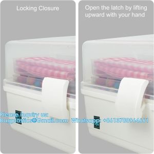 Craft Organizer Storage Box With 3 Layers, Multifunctional Plastic Tool Box With