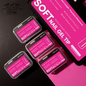 Square Clear Soft Gel X Toe Stiletto Press on Nail Extension Tips Display Coffin