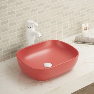 500mm 600mm Rectangular Countertop Basin With Overflow