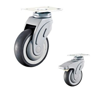 China Soft Wheel Plate Type Medical Casters Swivel Hospital Bed Caster Wheels on sale